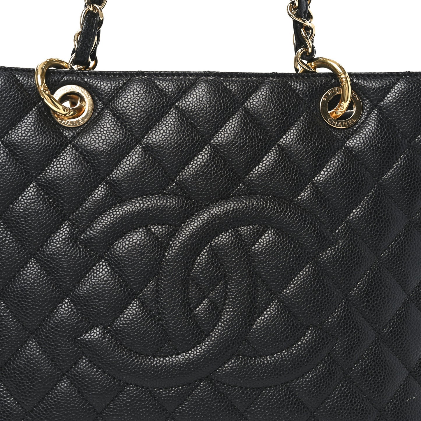Caviar Quilted Grand Shopping Tote GST Black