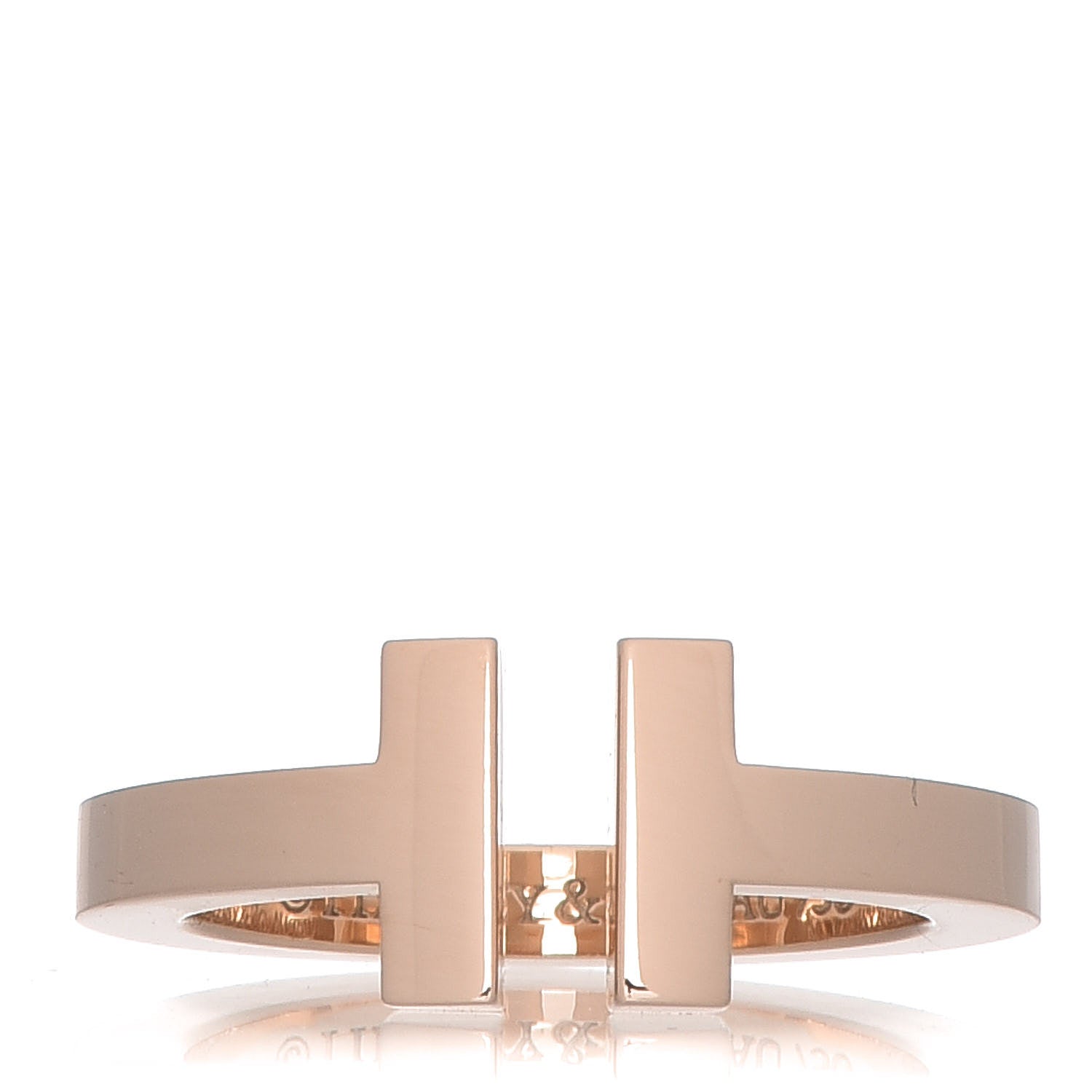 Tiffany 18K Rose Gold T Square Ring 49 5 1 of 7