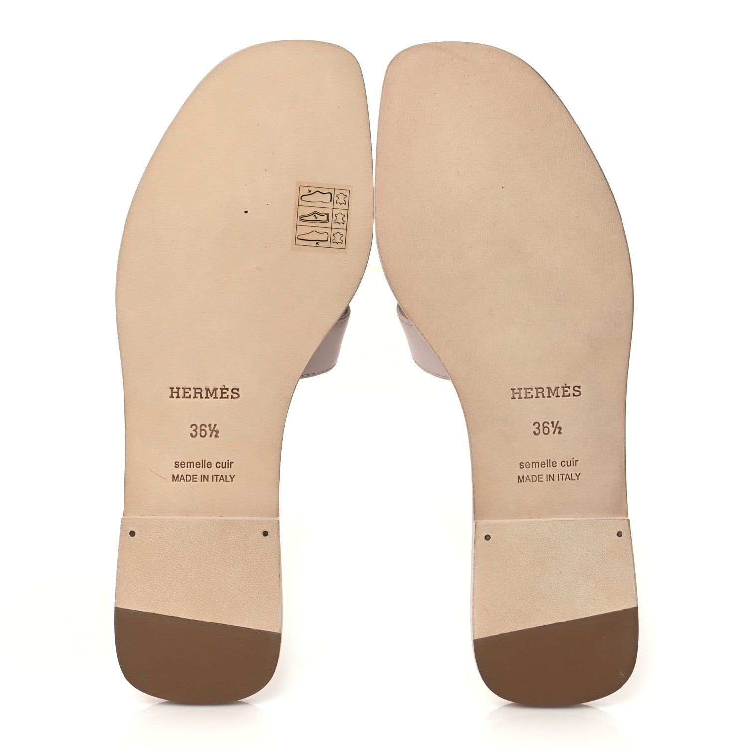 Hermes Box Calfskin Oran Sandals 36.5 Rose Pale 5 of 9