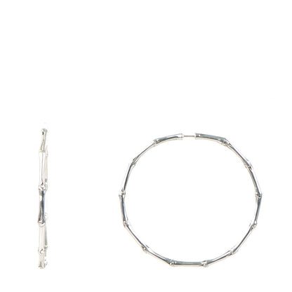 Louis Vuitton JOHN HARDY Sterling Silver 57mm Bamboo Hoop Earrings 1 of 6