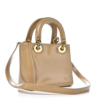 Christian Dior Patent Mini Lady Dior Beige 3 of 19