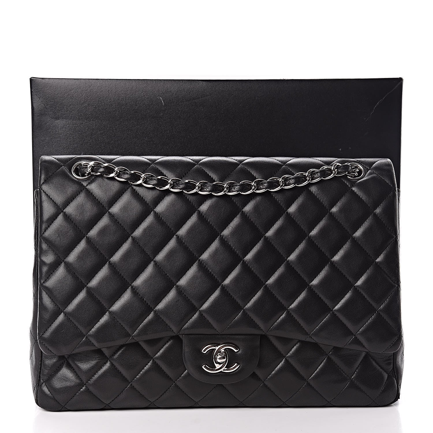 Chanel Lambskin Quilted Maxi Single Flap Black 16 of 16