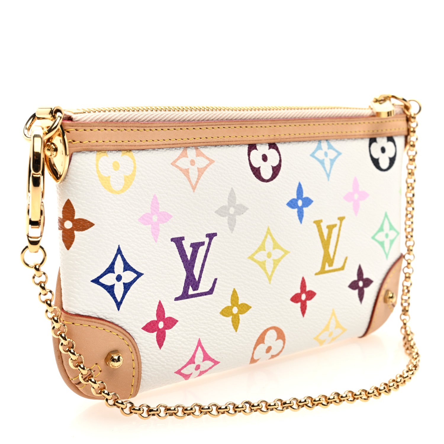 Louis Vuitton Monogram Multicolor Pochette Milla MM White 3 of 9