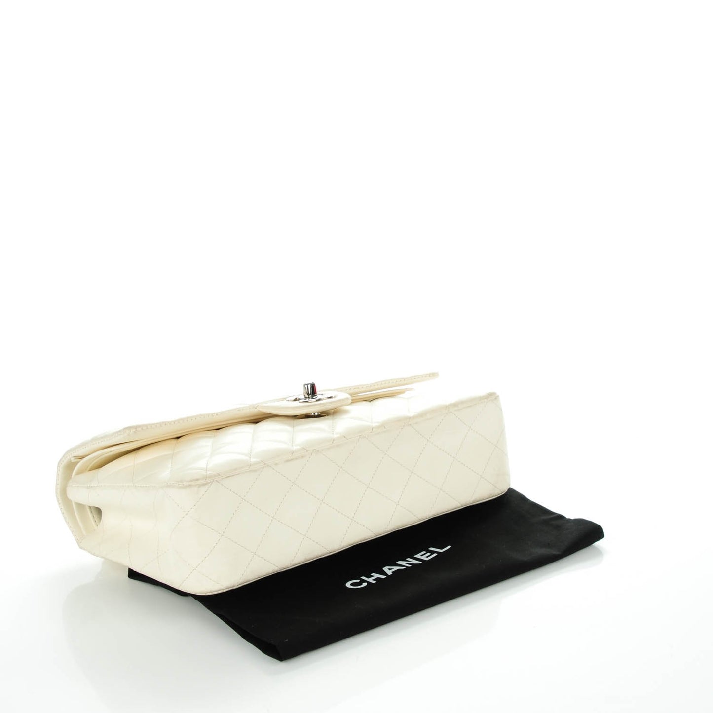 Lambskin Quilted Medium Double Flap White