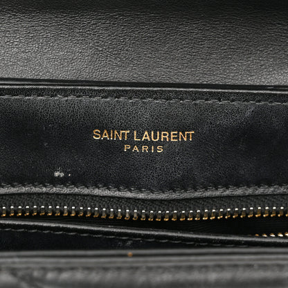 Saint Laurent Calfskin Y Quilted Monogram Toy Loulou Crossbody Bag Black 6 of 11