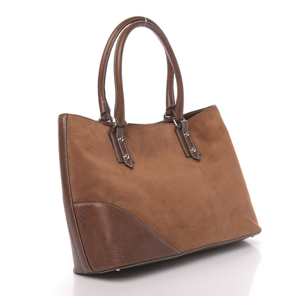 Gucci Suede Calfskin Medium Hasler Tote Brown 2 of 14