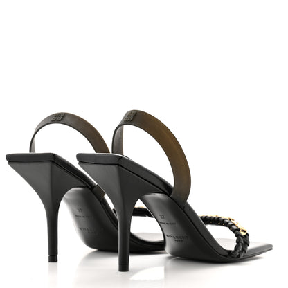 Givenchy Nappa Polyurethane G Woven Slingback 90mm Sandals 37 Black 5 of 10