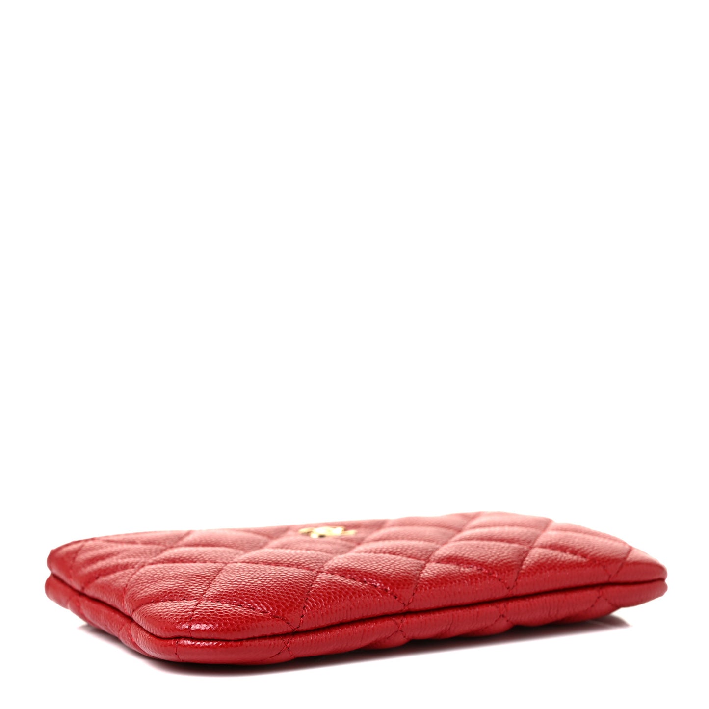 Caviar Quilted Small Cosmetic Case Red