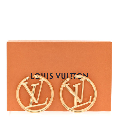Louis Vuitton Metal Louise Hoop Earrings Gold 5 of 5