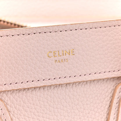 Celine Drummed Calfskin Nano Luggage Pale Pink 7 of 13