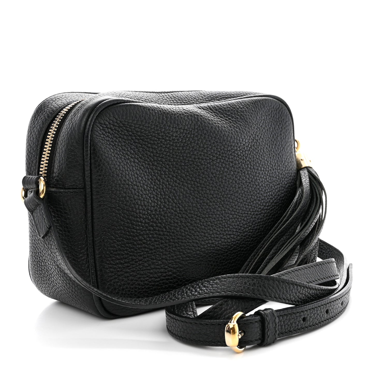 Pebbled Calfskin Small Soho Disco Bag Black