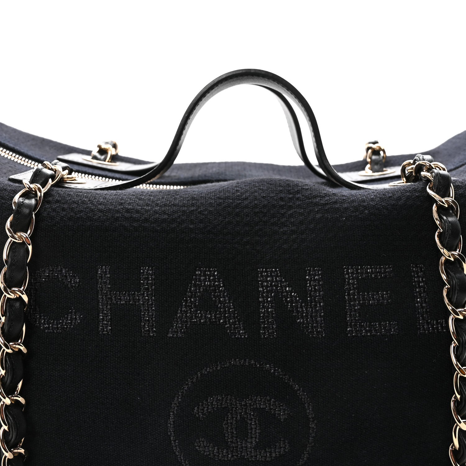 Chanel Mixed Fibers Large Deauville Bowling Bag  Black 7 of 9