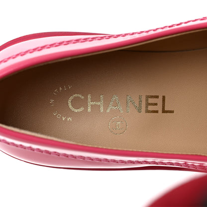 Chanel Patent Calfskin Logo Loafers 37 Pink 7 of 8