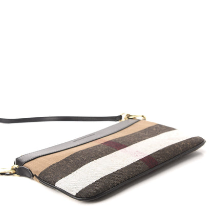 Burberry Mega Check Peyton Crossbody Clutch Bag Black 4 of 12