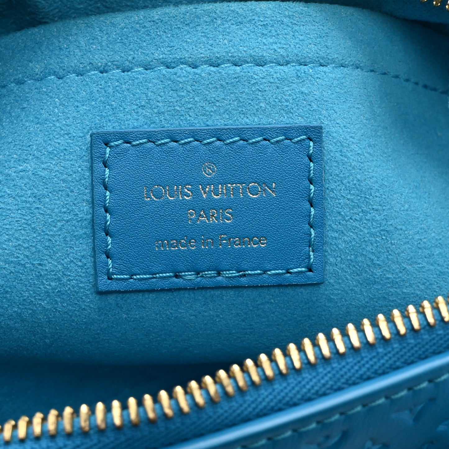 Calfskin Nanogram Embossed Speedy Bandouliere 20 Blue
