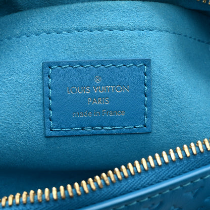 Louis Vuitton Calfskin Nanogram Embossed Speedy Bandouliere 20 Blue 6 of 9