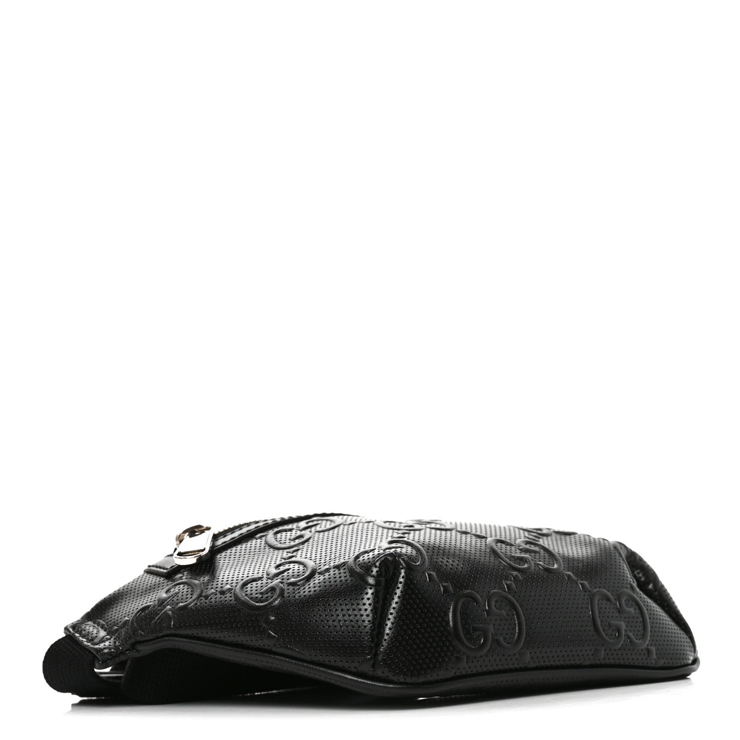 Calfskin GG Tennis Embossed Belt Bag Black