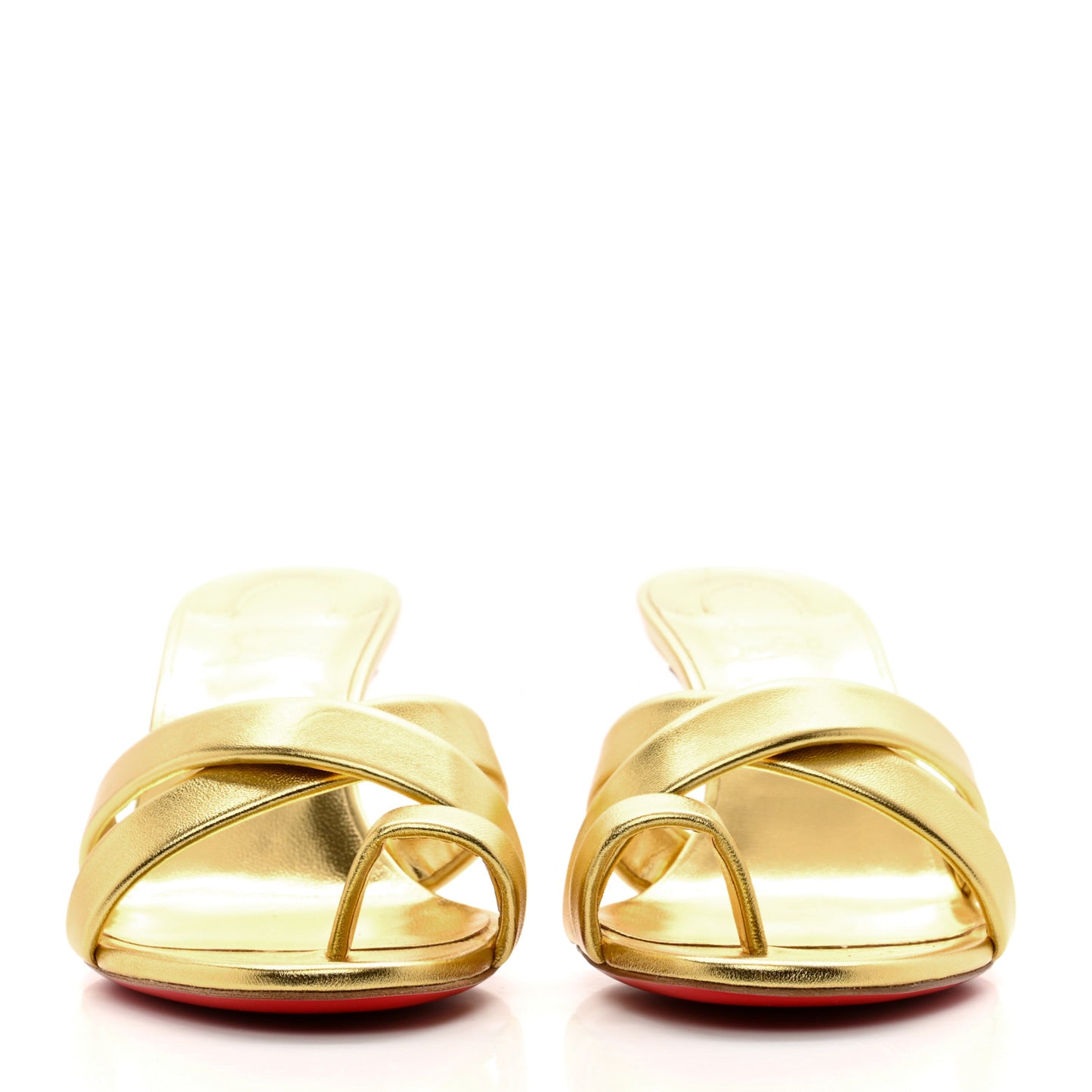 Metallic Calfskin Simply Me 70 Slide Sandals 41 Gold