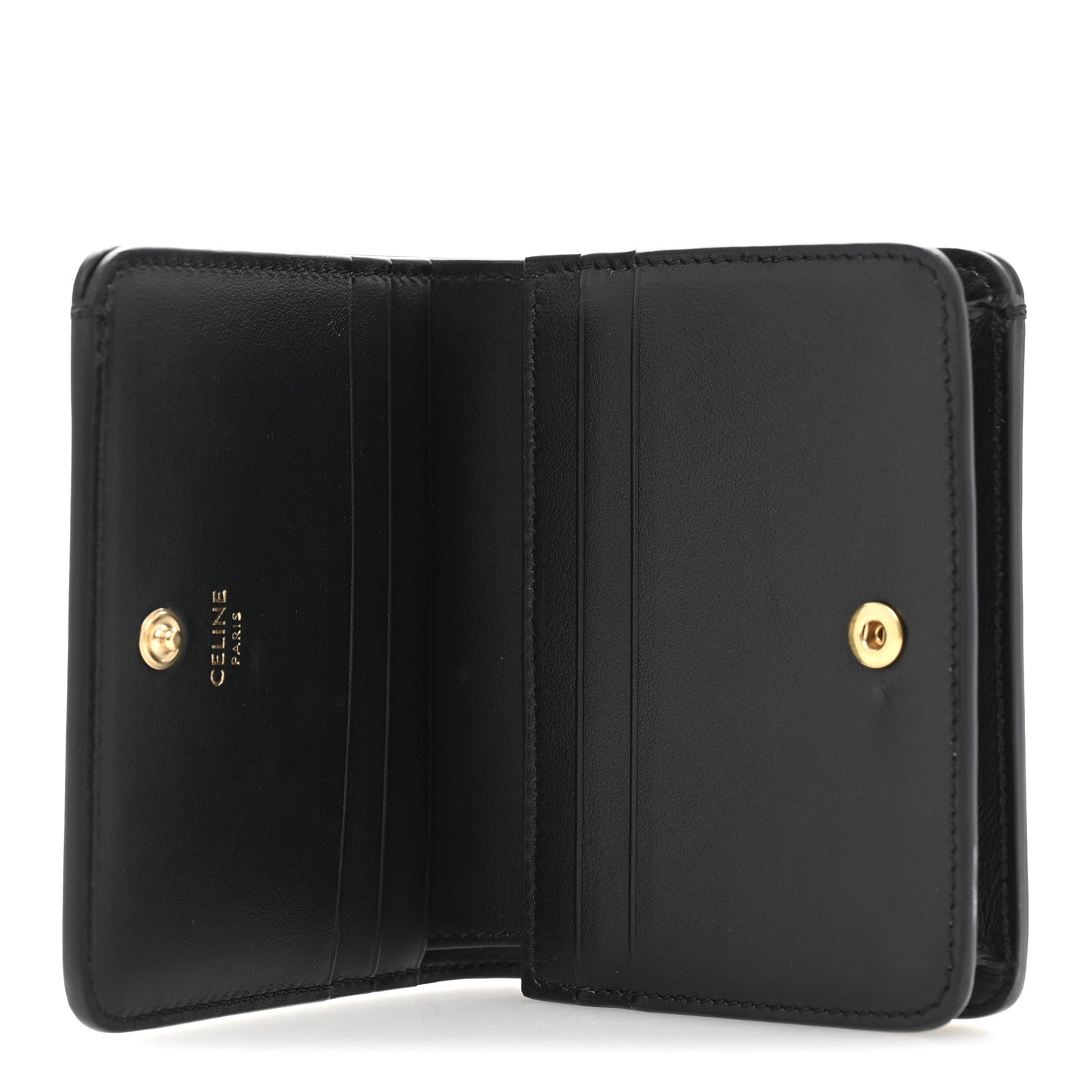 Celine Shiny Calfskin Small Triomphe Wallet Black 5 of 8