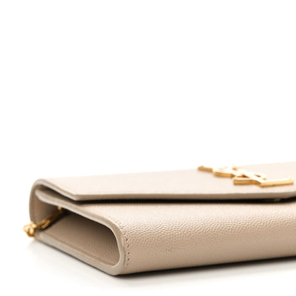 Saint Laurent Grain De Poudre Monogram Uptown Chain Wallet Taupe 9 of 11