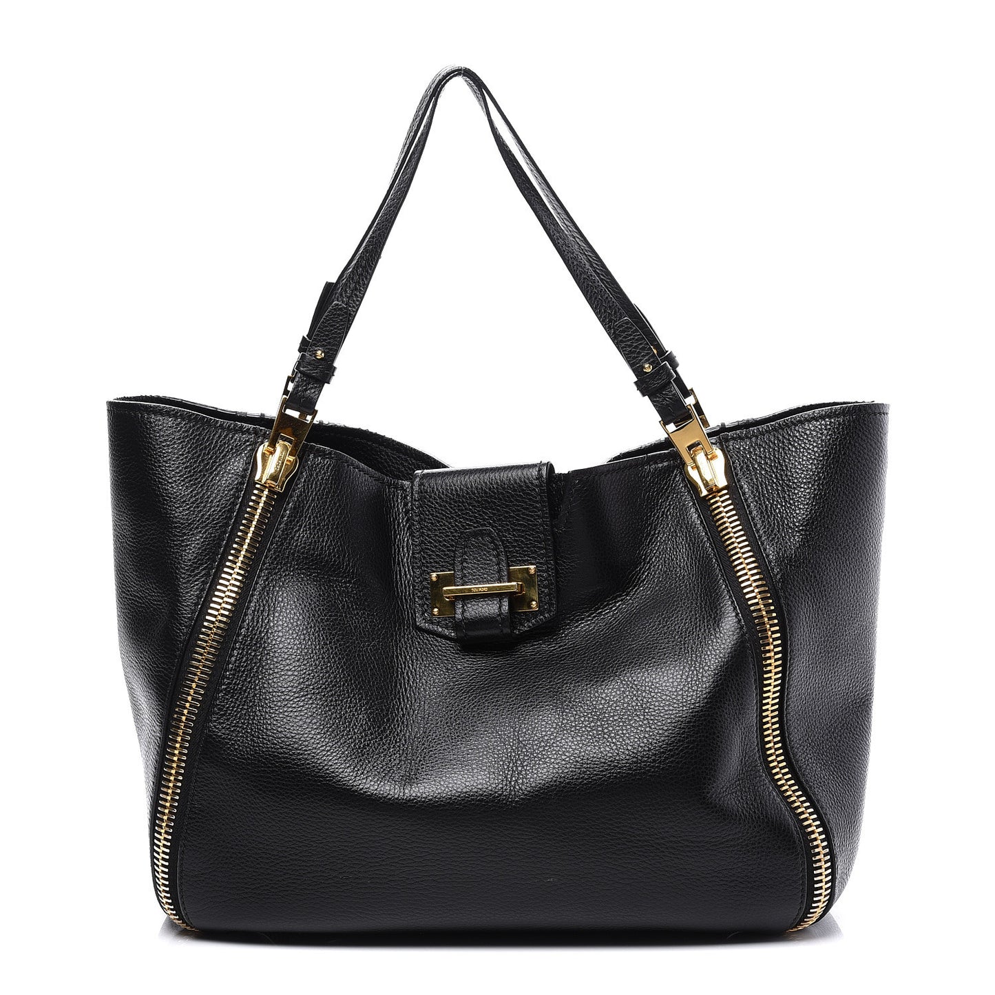 Grained Calfskin Sedgwick Medium Zipper Tote Black