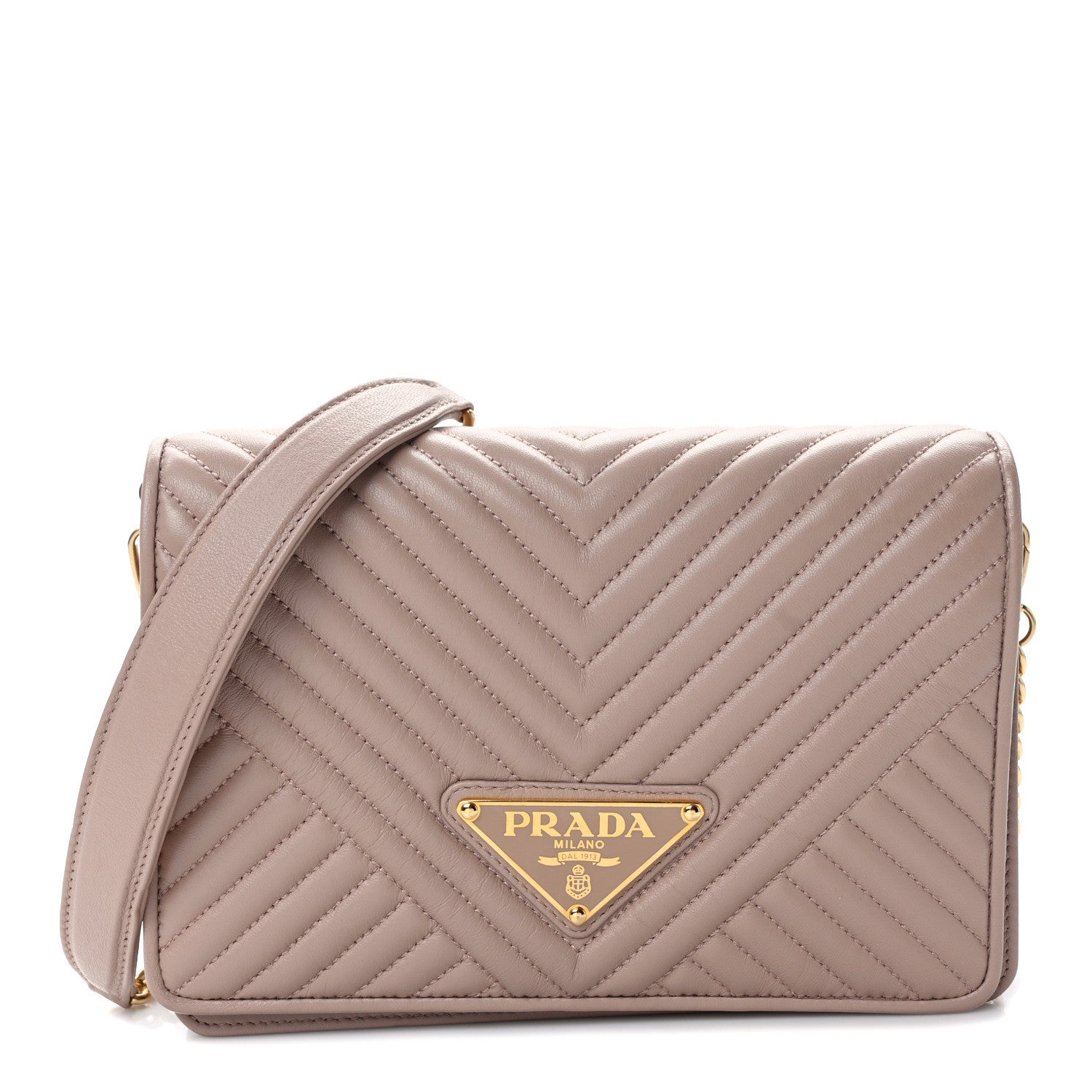 Prada Nappa Impunture Diagramme Chain Crossbody Bag Cipria 1 of 11