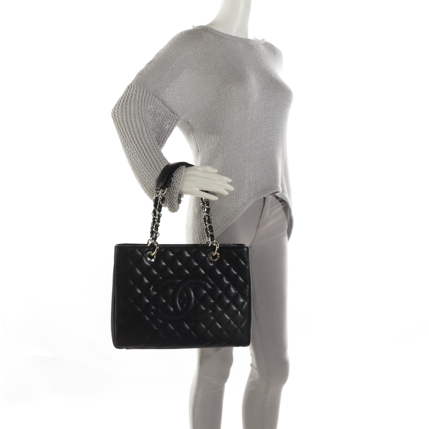Chanel Caviar Quilted Grand Shopping Tote GST Black 2 of 7