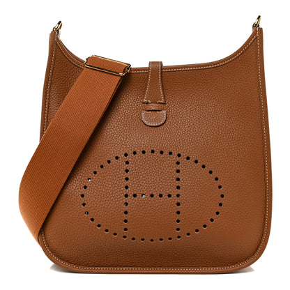 Hermes Taurillon Clemence Evelyne III PM Gold 2 of 10