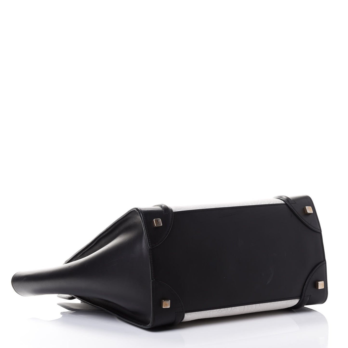 Elephant Calfskin Mini Bi-Color Luggage Black White