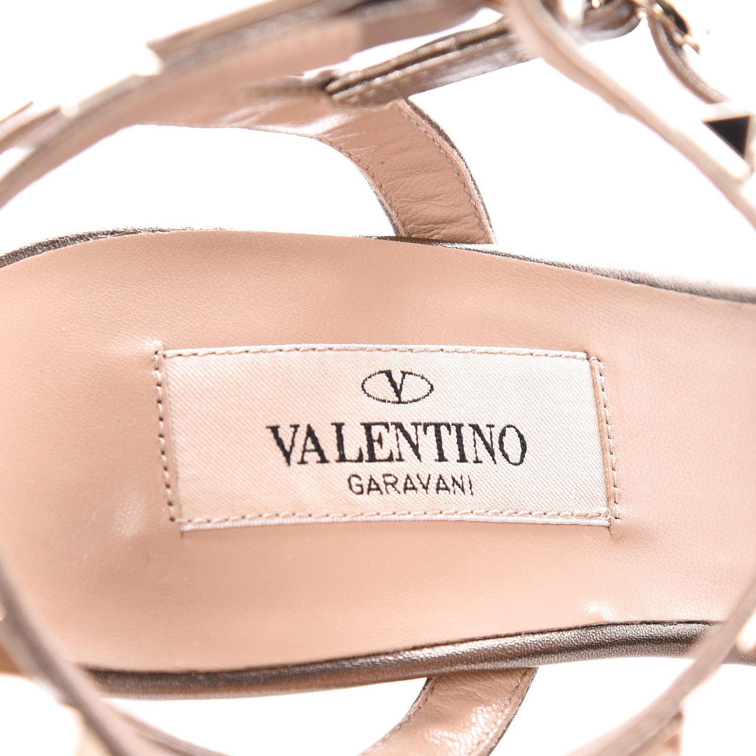 Valentino Garavani Metallic Pebbled Calfskin Rockstud Ankle Strap 65mm Pumps 36 Sasso 7 of 9