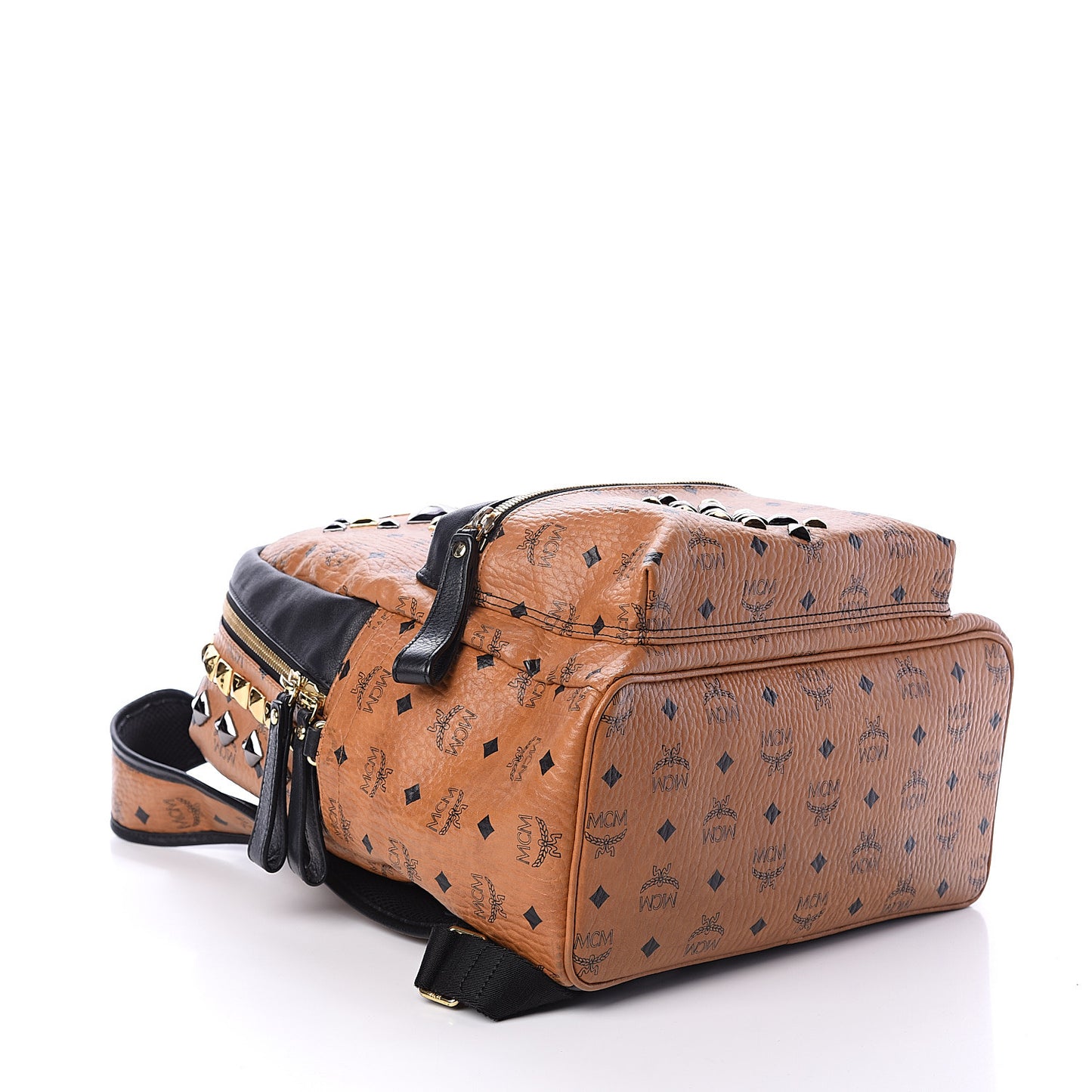 Visetos Studded Colorblock Medium Stark Brock Backpack Cognac Black