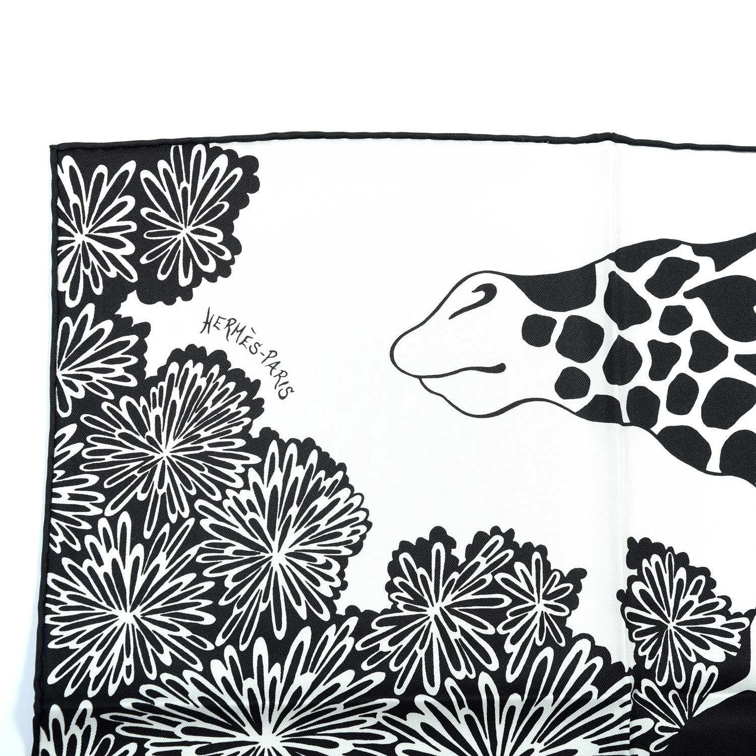 Hermes Silk The Three Graces Zoom Scarf 45 Blanc Casse Black 2 of 4