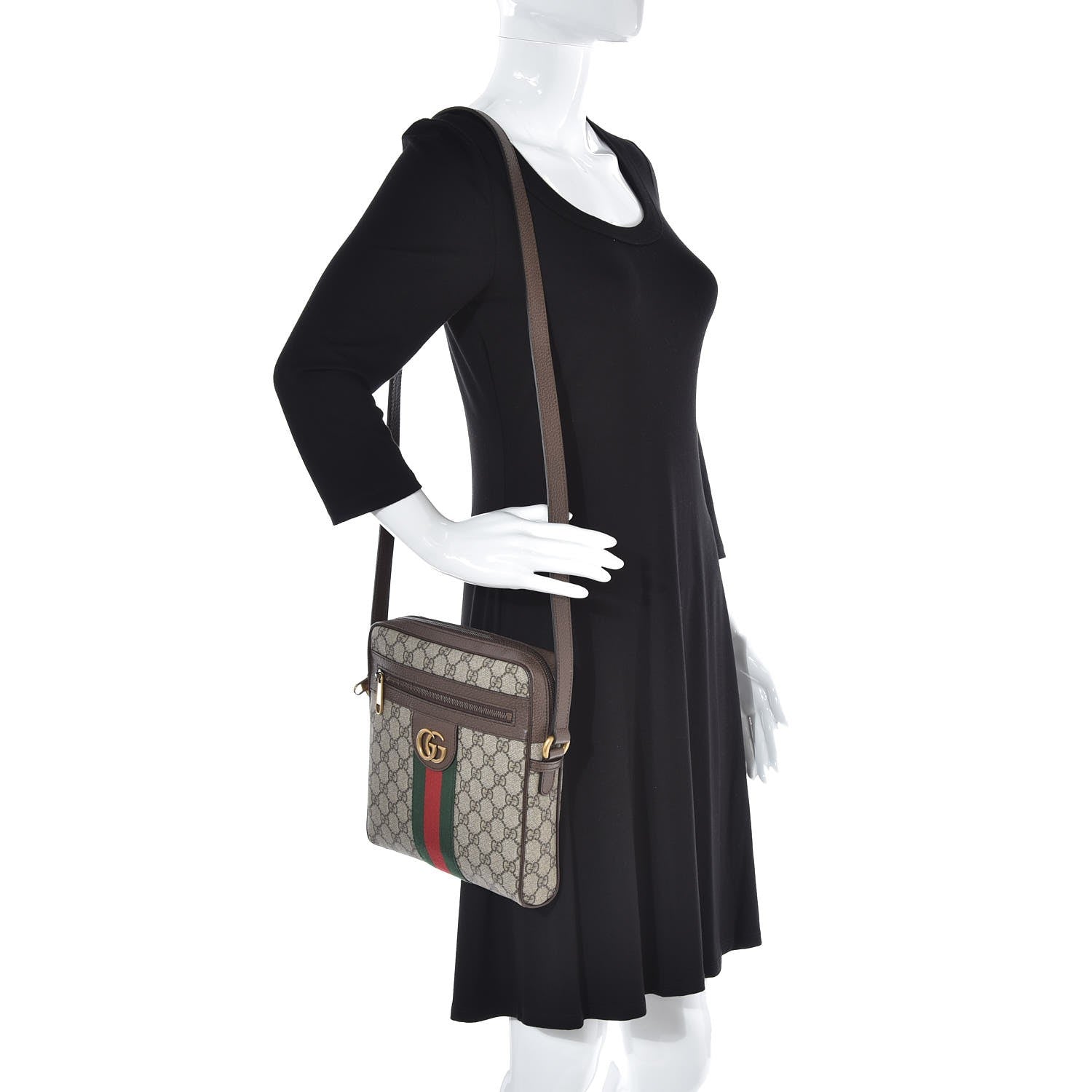 Gucci GG Supreme Monogram Web Small Ophidia Messenger Bag Brown 2 of 7