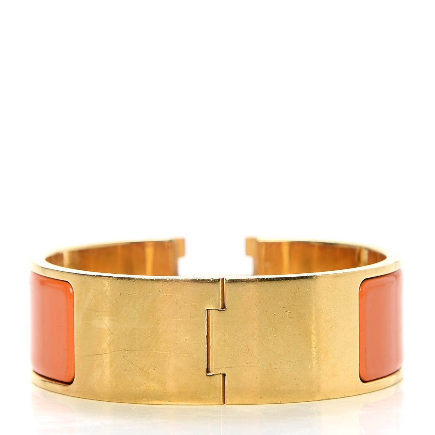 Enamel Wide Clic Clac H Bracelet GM Orange