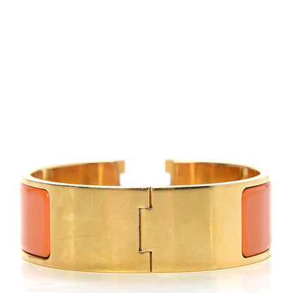 Hermes Enamel Wide Clic Clac H Bracelet GM Orange 3 of 6