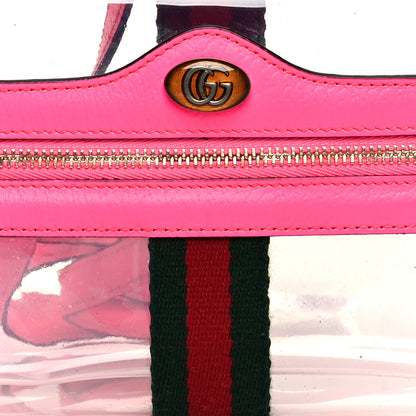 Gucci Vinyl Web Mini Ophidia Transparent Shoulder Bag Fluorescent Fuchsia 8 of 10
