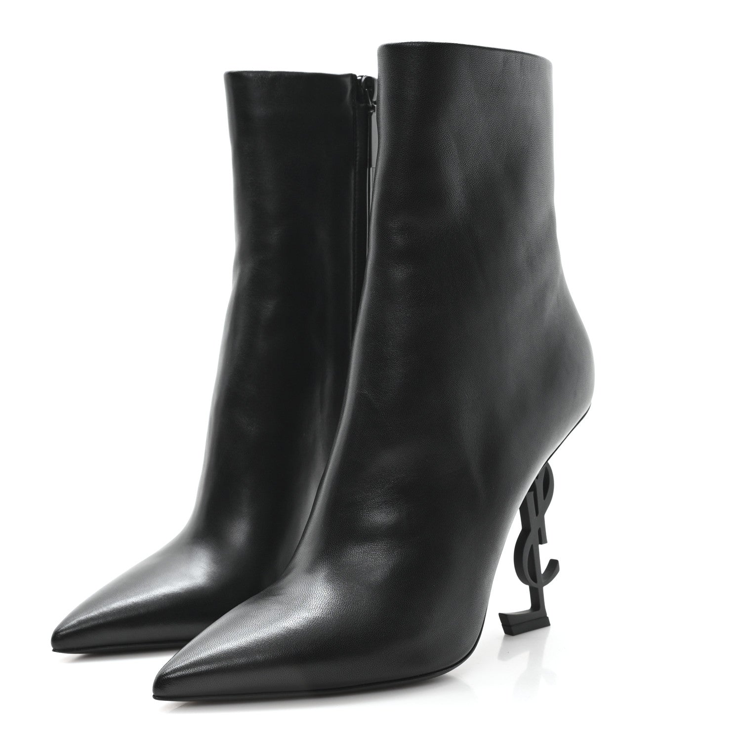 Saint Laurent Calfskin Opyum Ankle Boots 40 Black 4 of 10