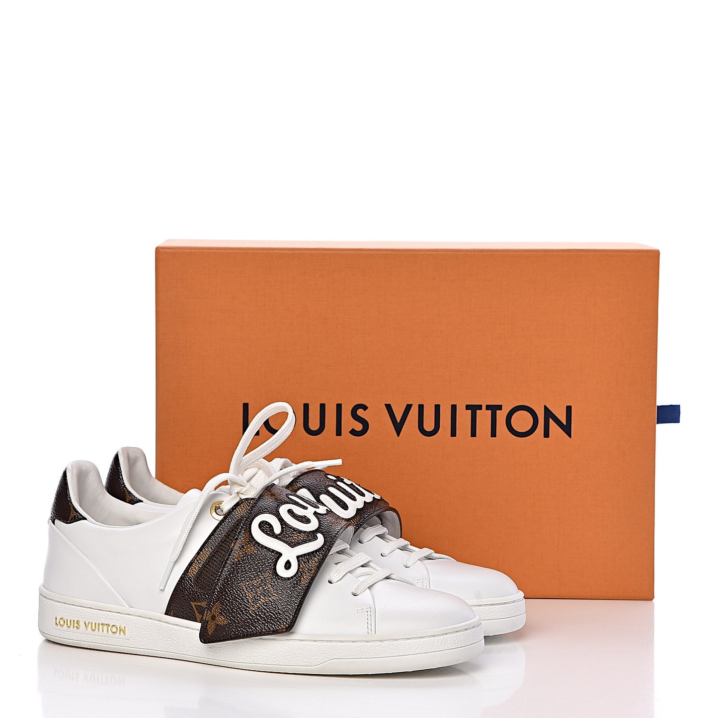 Calfskin Monogram Frontrow Sneakers 36.5 White