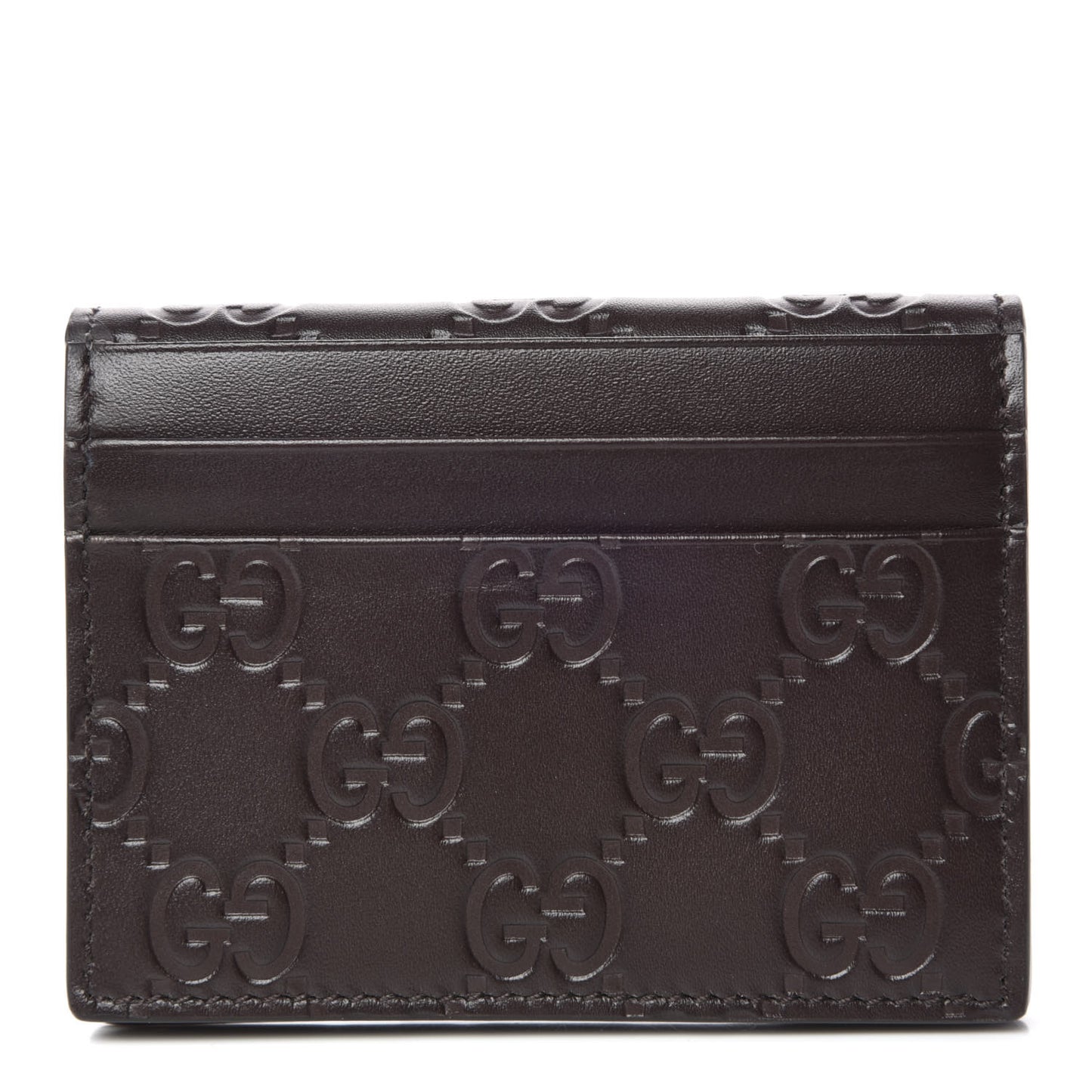 Guccissima Card Case Brown