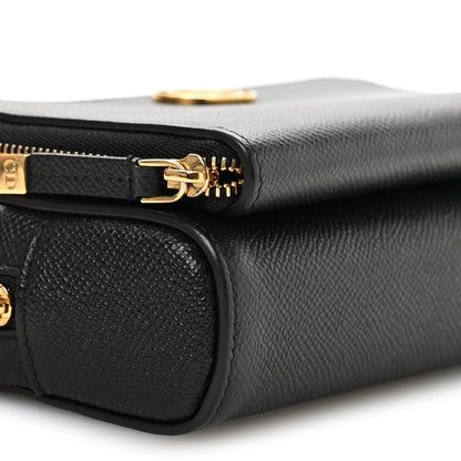 Christian Dior Grained Calfskin Caro Double Pouch Black 9 of 11