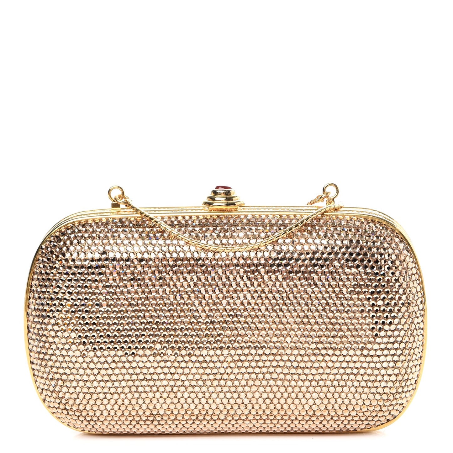 Swarovski Crystal Minaudiere Clutch Gold