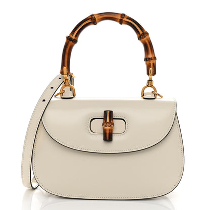 Gucci Boarded Dyana Lux Calfskin Web Small Bamboo 1947 Top Handle Bag Mystic White 3 of 11
