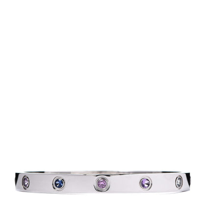 Cartier 18K White Gold Aquamarine Sapphire Spinel Amethyst LOVE Bracelet 16 1 of 5