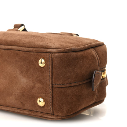 Miu Miu Suede Padded Regular Arcadie Top Handle Bag Cacao 10 of 10
