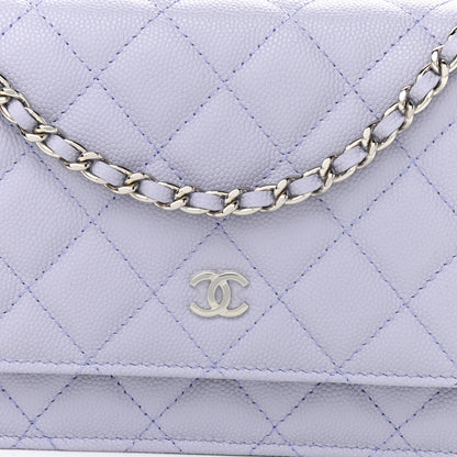 Chanel Caviar Quilted Wallet On Chain WOC Light Purple 9 of 12