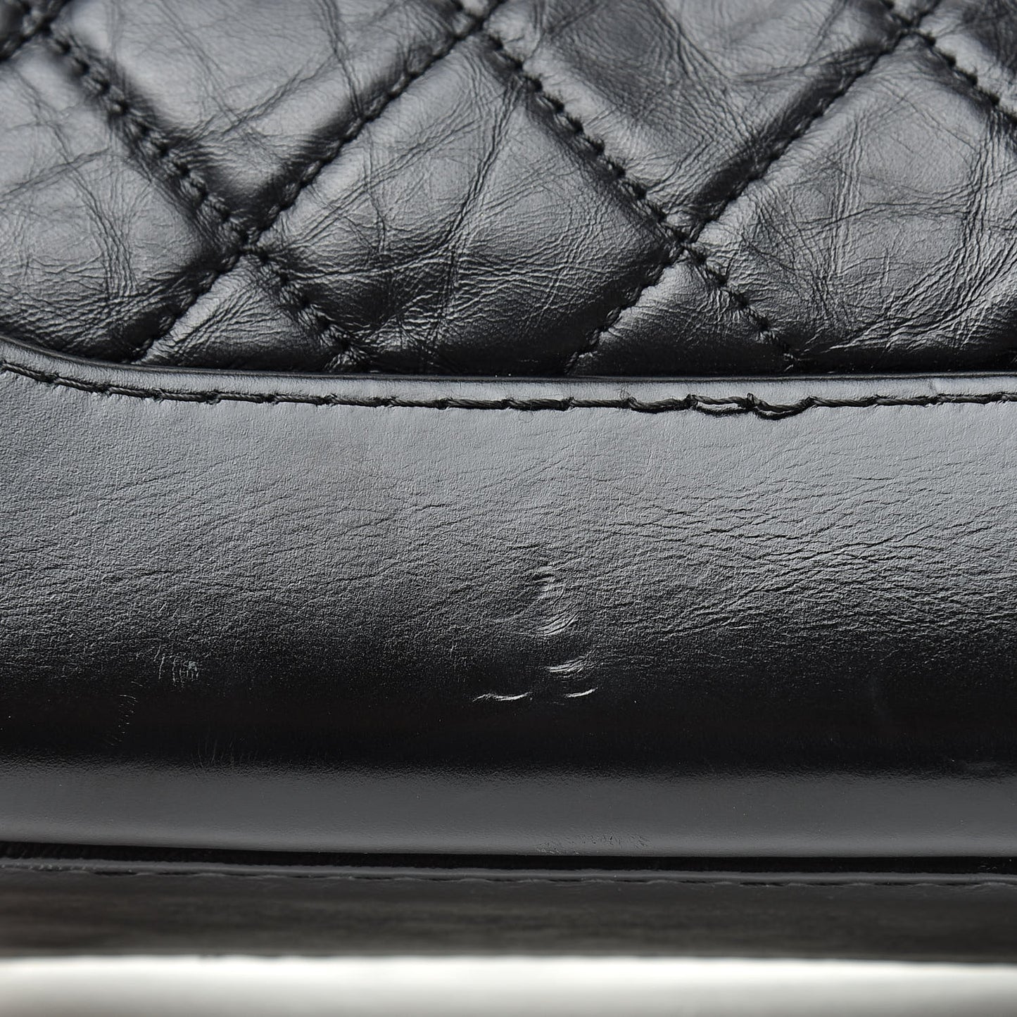 Aged Calfskin Quilted Small Gabrielle Hobo Black