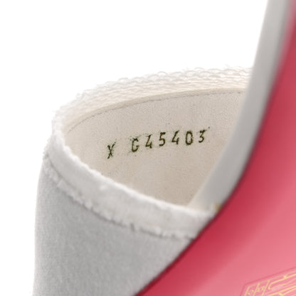 Chanel Jersey Knit CC Mules 37 White Fuchsia 9 of 10