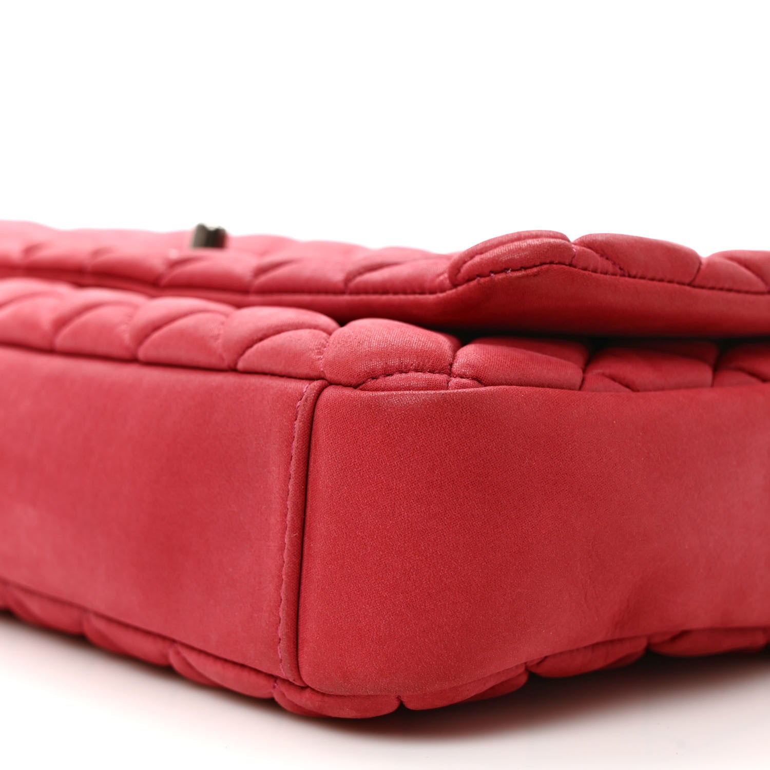 Chanel Iridescent Calfskin Small New Bubble Quilt Flap Fuchsia 8 of 8