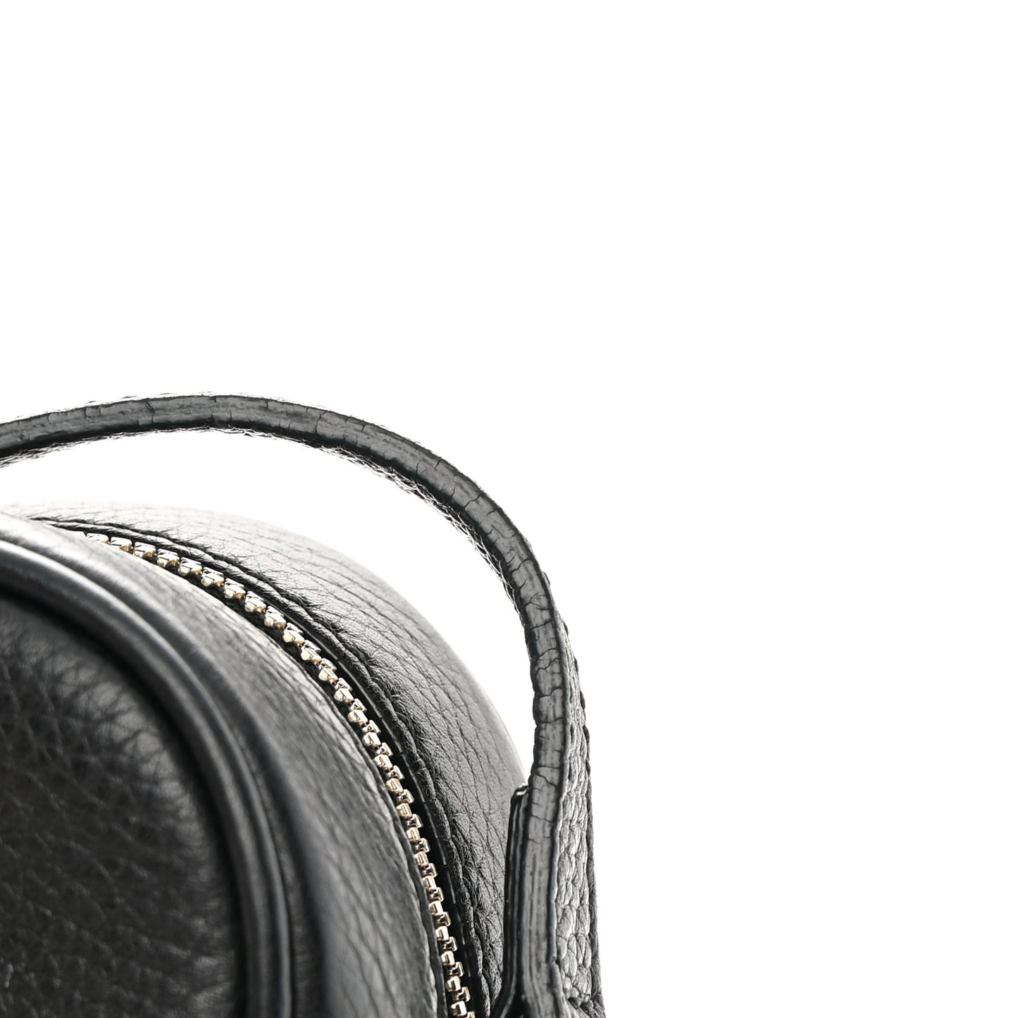 Pebbled Calfskin Small Soho Disco Bag Black