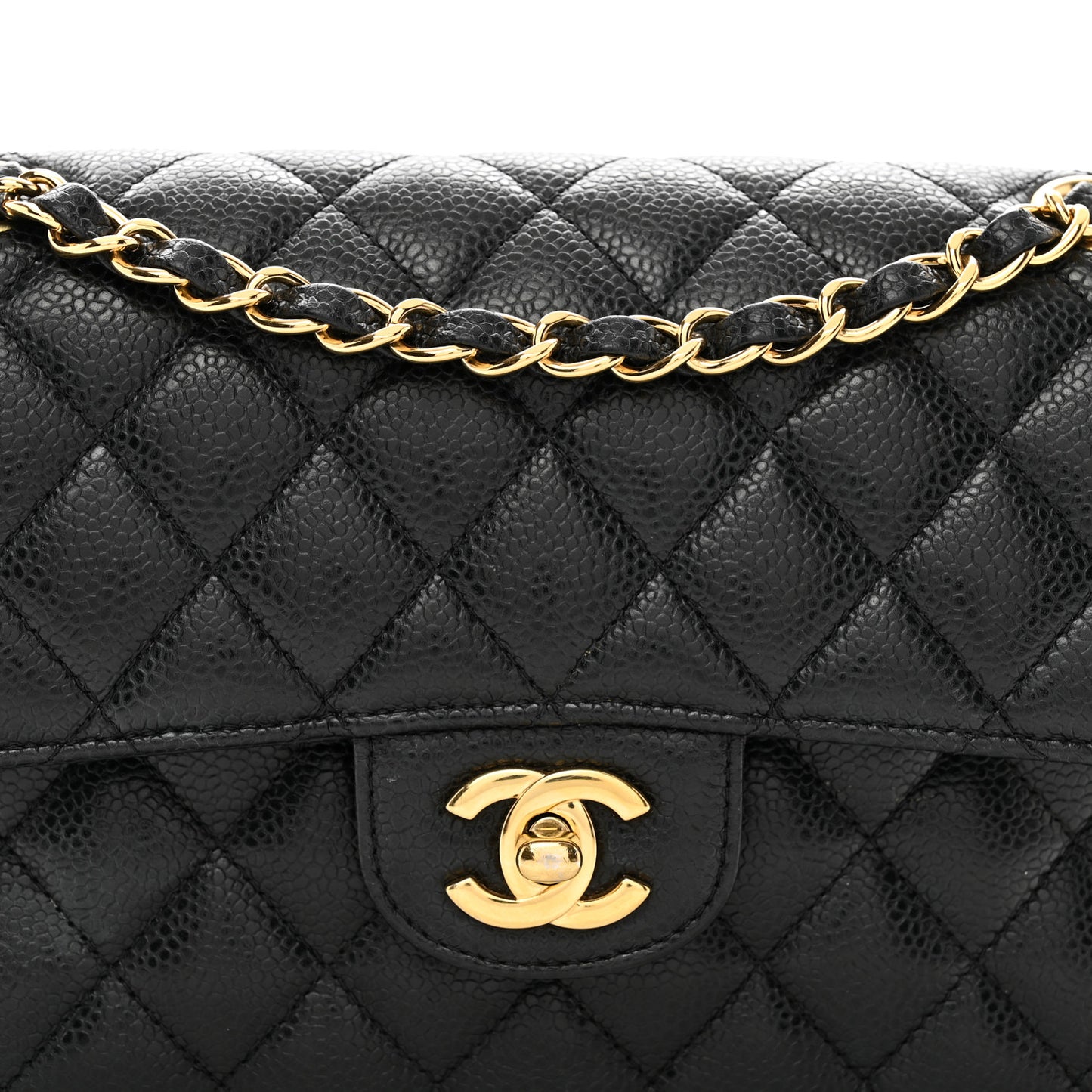 Caviar Quilted Small Double Flap Black